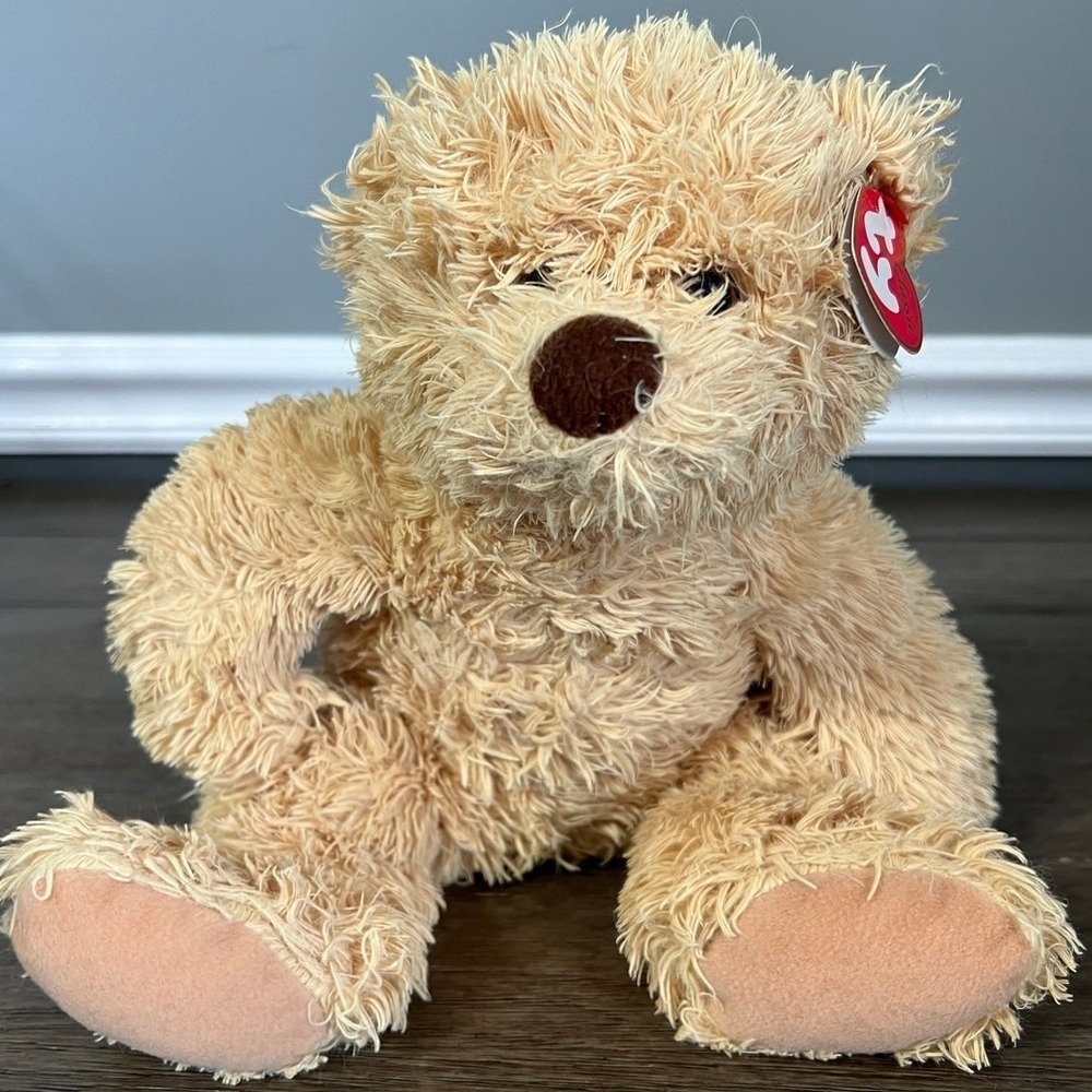 Ty Classic Boris the Teddy Bear Plush Shaggy Cream Stuffed Animal Toy with Tags